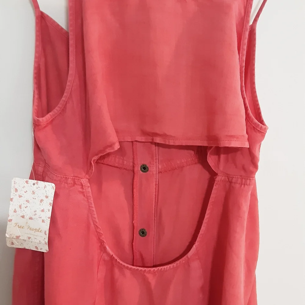 Free People Pink/Red Sleeveless Button-Down Dress Size Xs - Picture 9 of 9